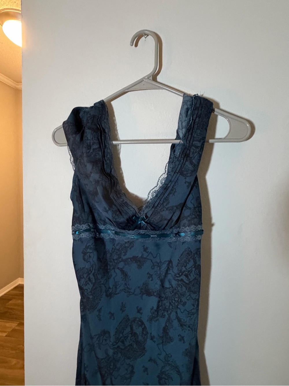 Kimchi Blue Urban Outfitters Cherub Green- Blue Lace-Trim Maxi Dress - Picture 3 of 7
